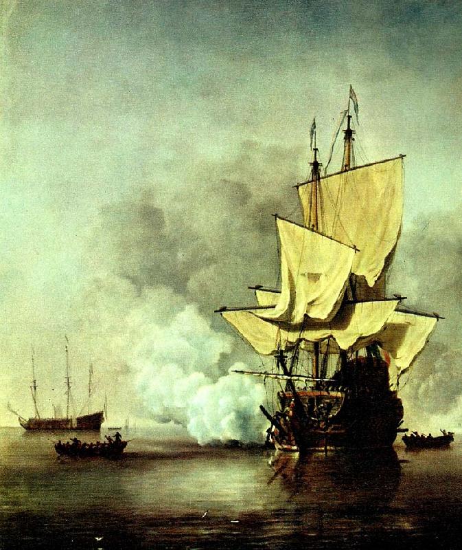 VELDE, Willem van de, the Younger kanonskottet Sweden oil painting art